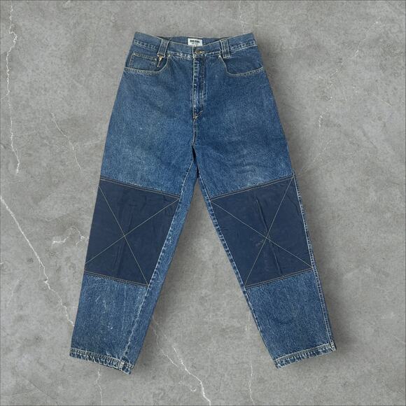 Vintage Boxx USA NY Jeans Baggy Carpenter Double Knee Rough Wear 34x32 Y2K - Picture 2 of 9